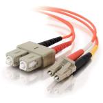 33160 C2g 15m Lc-sc 625-125 Om1 Duplex Multimode Pvc Fiber Optic Cable Orange